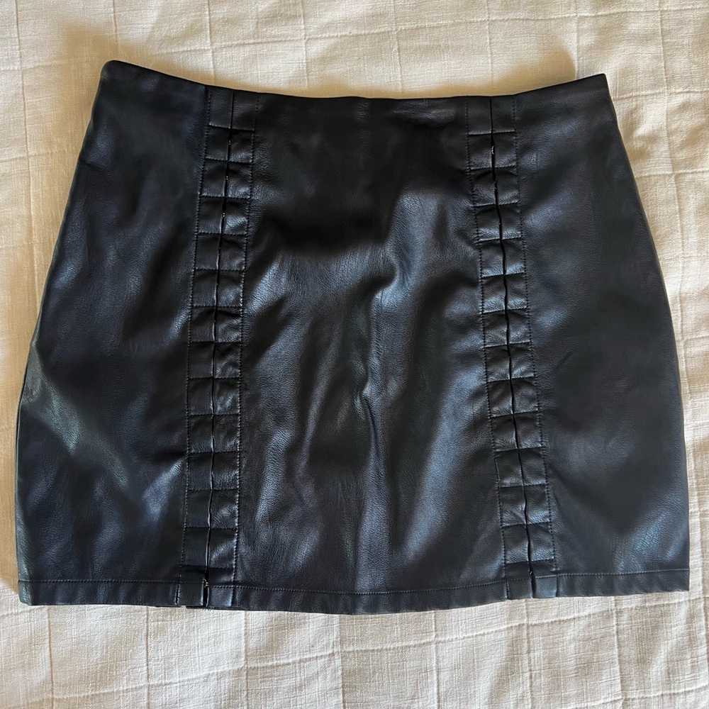 Vegan leather mini skirt